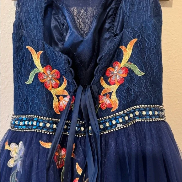 PROM ✨Rachel Allan Blue Halter Sleeveless Gown for Prom - Picture 7 of 14